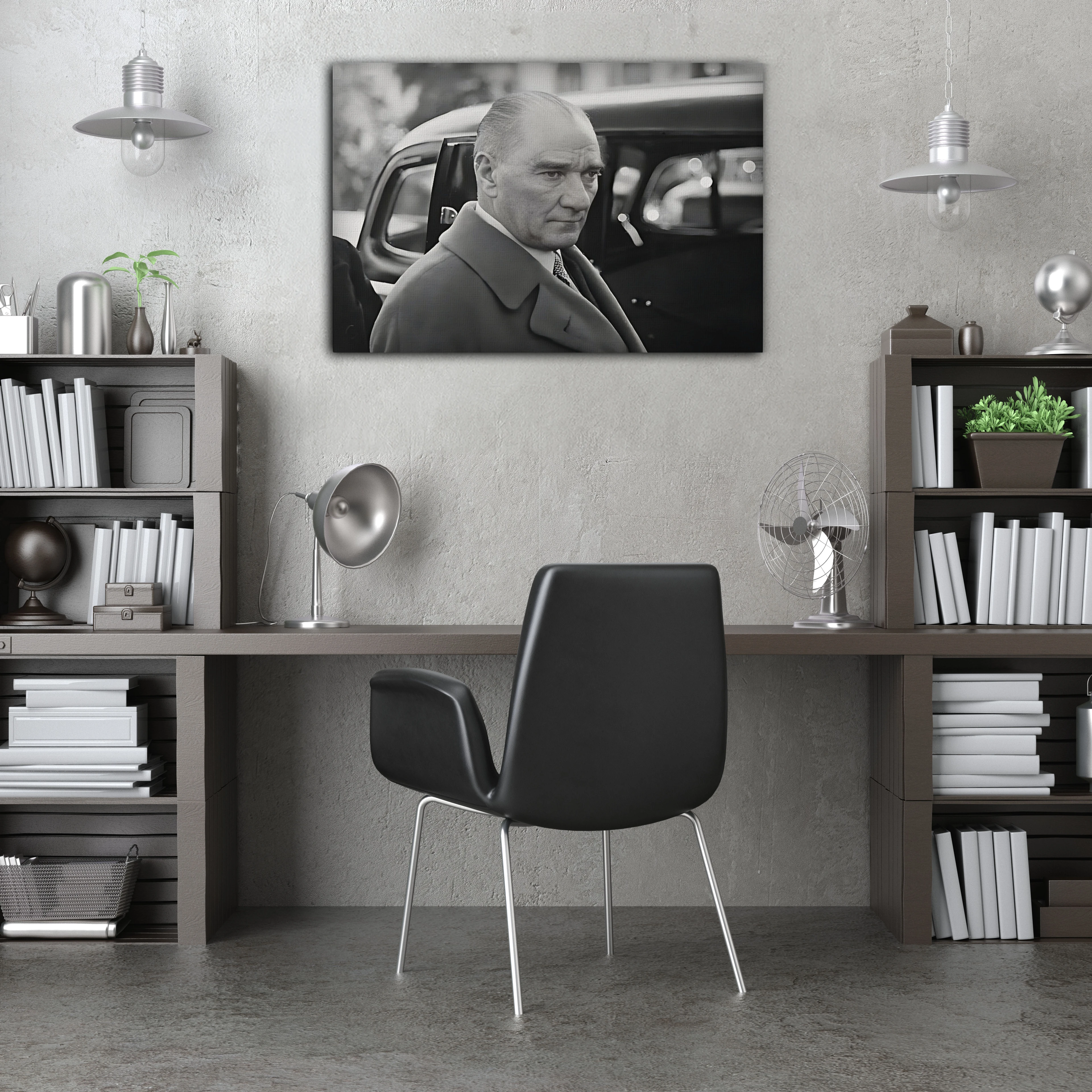 Modern Giyimli Atatürk Kanvas Tablo